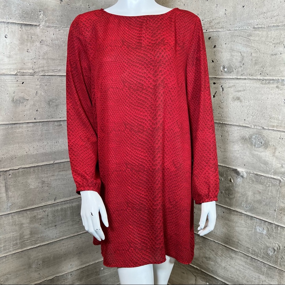 BB Dakota M Red Long Sleeve Dress